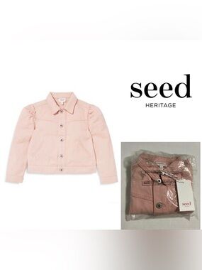 🆕SEED HERITAGE - 4 - NWT - GIRLS PINK DENIM JEAN JACKET